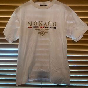 90s White Monaco Monte Carlo Souvenir Graphic Tee